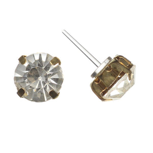 Faux Diamond Studs Hypoallergenic Earrings for Sensitive Ears Made with Plastic Posts