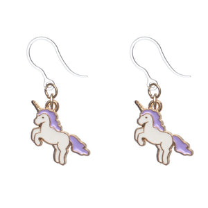 Unicorn Dangles Hypoallergenic Earrings for Sensitive Ears Made with Plastic Posts