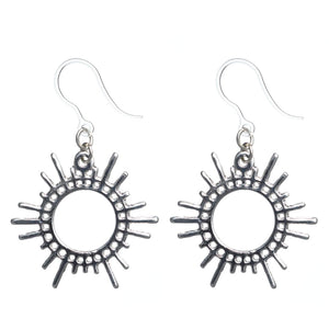 Punk Sun Dangles Hypoallergenic Earrings for Sensitive Ears Made with Plastic Posts