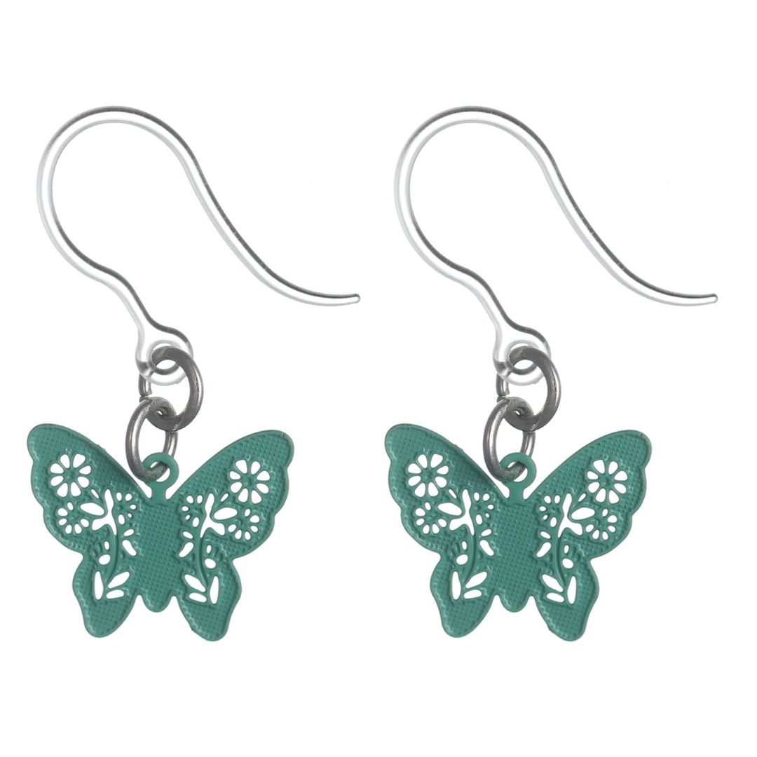 Petite Butterfly Dangles Hypoallergenic Earrings for Sensitive Ears Made with Plastic Posts