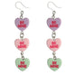Conversation Heart Earrings (Dangles) - be mine purple