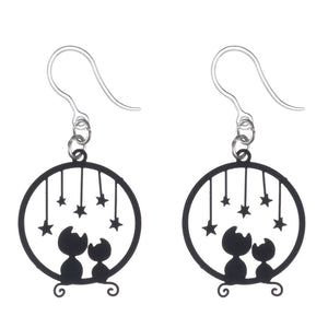Star Cat Dangles Hypoallergenic Earrings for Sensitive Ears Made with Plastic Posts