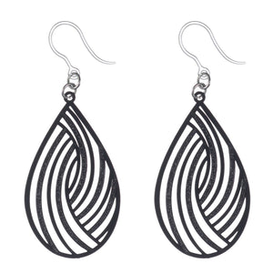 Large Teardrop Swirl Dangles Hypoallergenic Earrings for Sensitive Ears with Plastic Posts