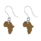 Tiny Africa Dangles Hypoallergenic Earrings for Sensitive Ears Made with Plastic Posts