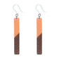 Rectangular Wooden Celluloid Dangles Hypoallergenic Earrings for Sensitive Ears Made with Plastic Posts