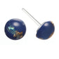 Gold Fleck Button Earrings (Studs) - dark blue