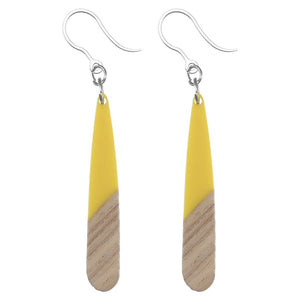 Rounded Wooden Celluloid Dangles Hypoallergenic Earrings for Sensitive Ears Made with Plastic Posts