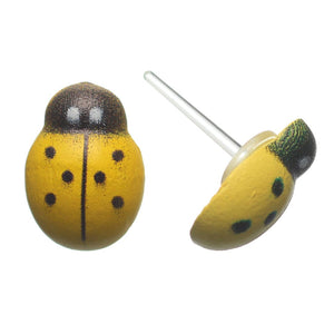 Wooden Ladybug Studs