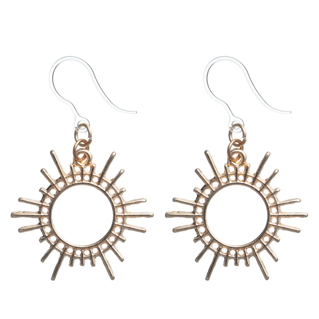 Punk Sun Dangles Hypoallergenic Earrings for Sensitive Ears Made with Plastic Posts