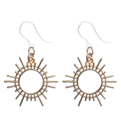 Punk Sun Dangles Hypoallergenic Earrings for Sensitive Ears Made with Plastic Posts