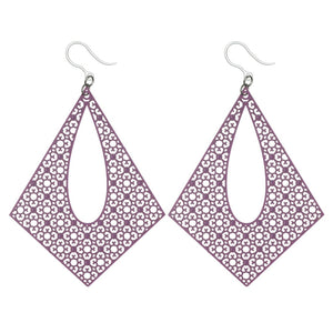 Large Textured Pyramid Dangles Hypoallergenic Earrings for Sensitive Ears Made with Plastic Posts