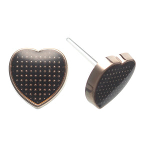 Gold Rimmed Pin Heart Studs