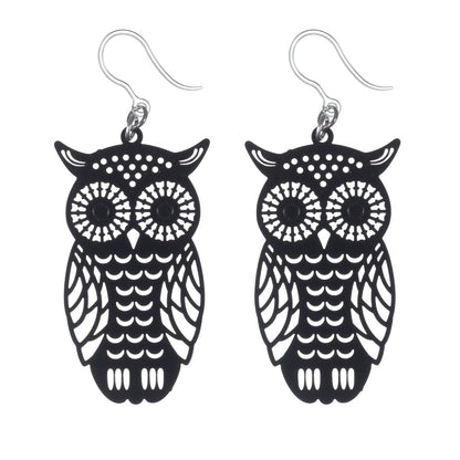 Owl Dangles Hypoallergenic Earrings for Sensitive Ears with Plastic Posts