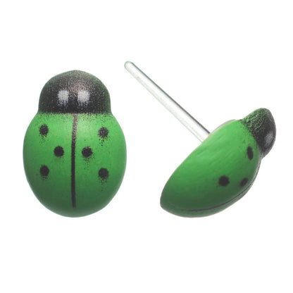 Wooden Ladybug Studs