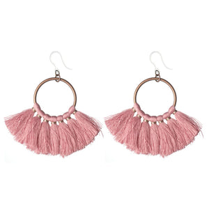 Knotted Hoop Tassel Dangles Hypoallergenic Earrings for Sensitive Ears Made with Plastic Posts