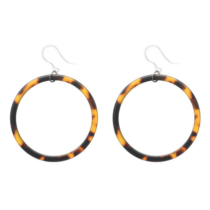 Multicolor Celluloid Hoop Dangles Hypoallergenic Earrings for Sensitive Ears with Plastic Posts