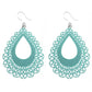 Large Lace Teardrop Earrings (Dangles) - turquoise