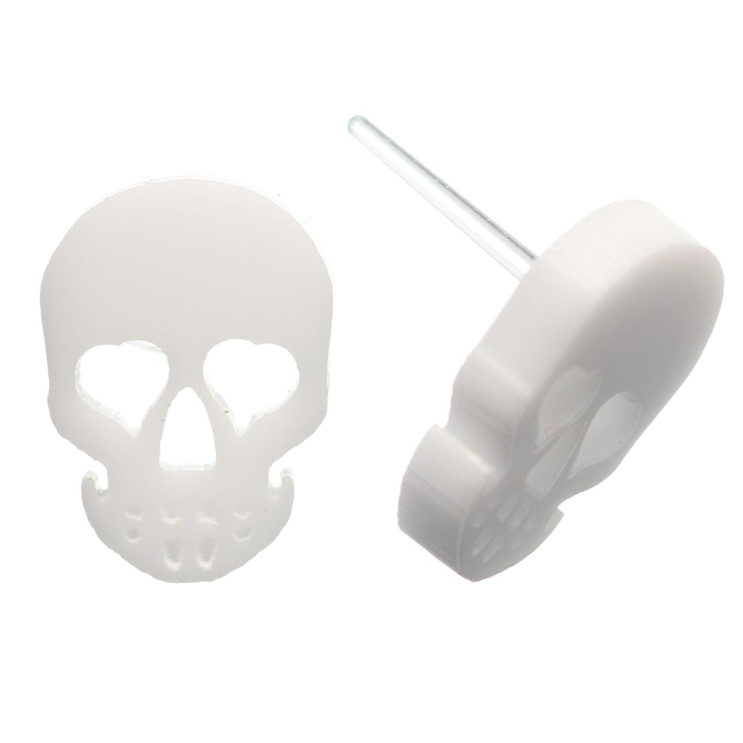 Skull Studs Hypoallergenic Earrings for Sensitive Ears Made with Plastic Posts