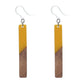 Rectangular Wooden Celluloid Dangles Hypoallergenic Earrings for Sensitive Ears Made with Plastic Posts