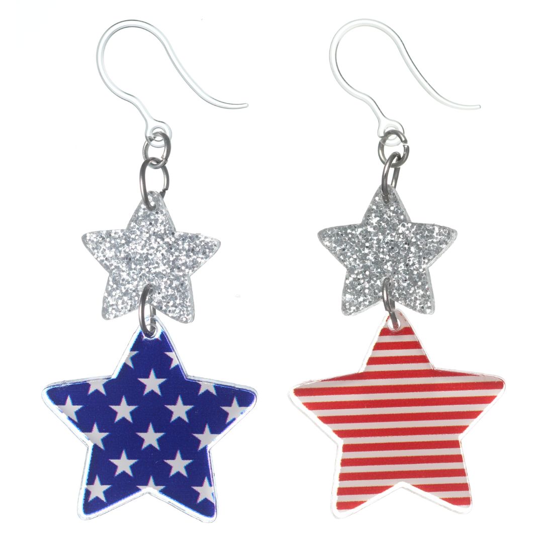 Mismatch Flag Star Earrings (Dangles)