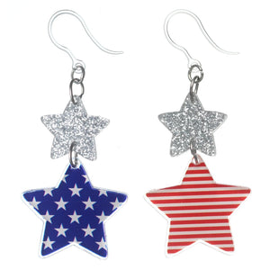 Mismatch Flag Star Earrings (Dangles)