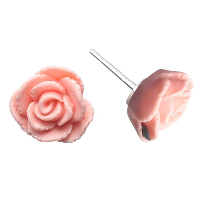 Vintage Rose Earrings (Studs) - light pink