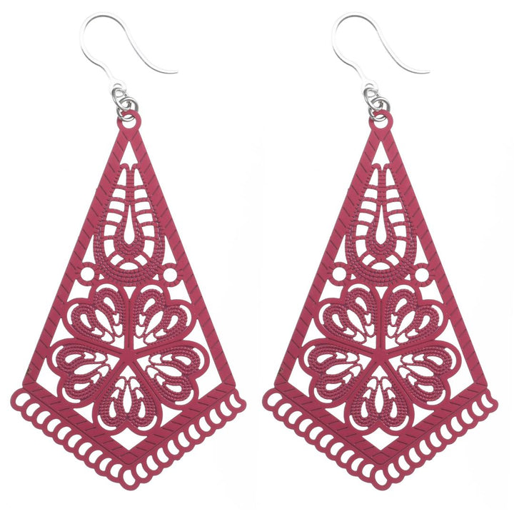 Table Runner Dangles Hypoallergenic Earrings for Sensitive Ears Made with Plastic Posts