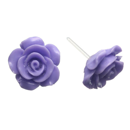 Large Shiny Rose Studs
