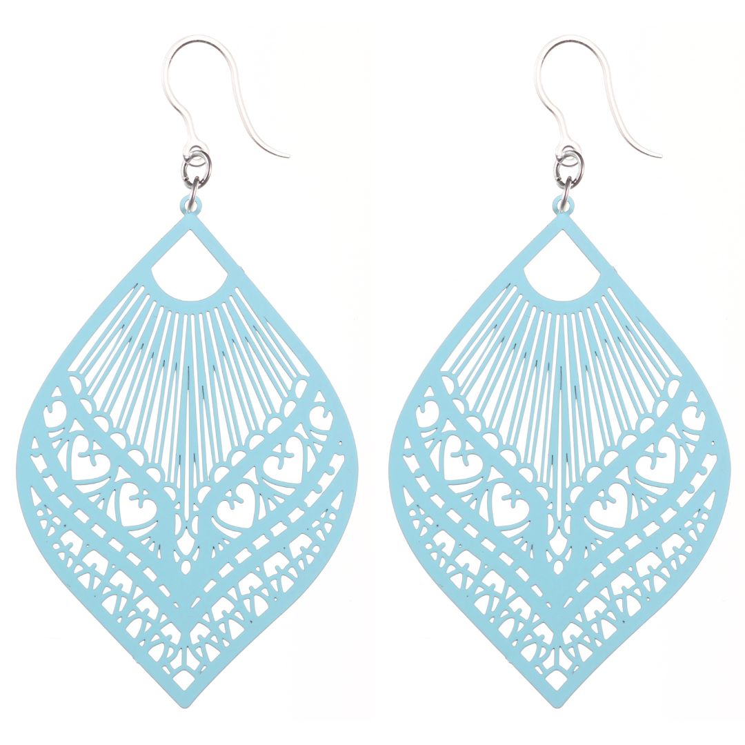 Large Peacock Dangles Hypoallergenic Earrings for Sensitive Ears Made with Plastic Posts