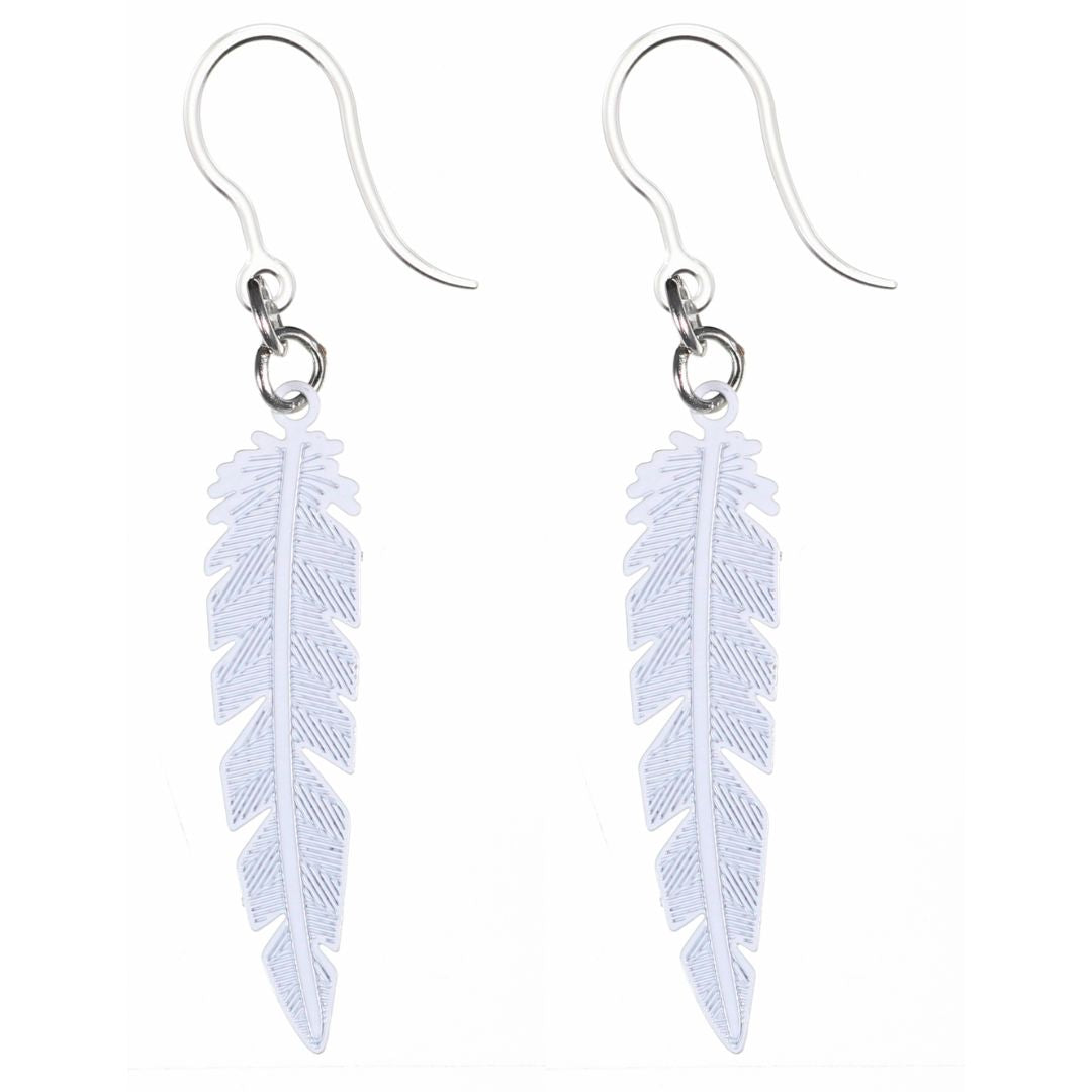 Dainty Feather Dangles Hypoallergenic Earrings for Sensitive Ears Made with Plastic Posts