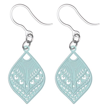 Small Peacock Dangles Hypoallergenic Earrings for Sensitive Ears with Plastic Posts