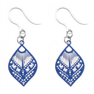 Small Peacock Dangles Hypoallergenic Earrings for Sensitive Ears Made with Plastic Posts