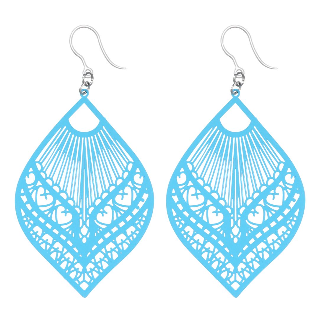 Large Peacock Dangles Hypoallergenic Earrings for Sensitive Ears Made with Plastic Posts