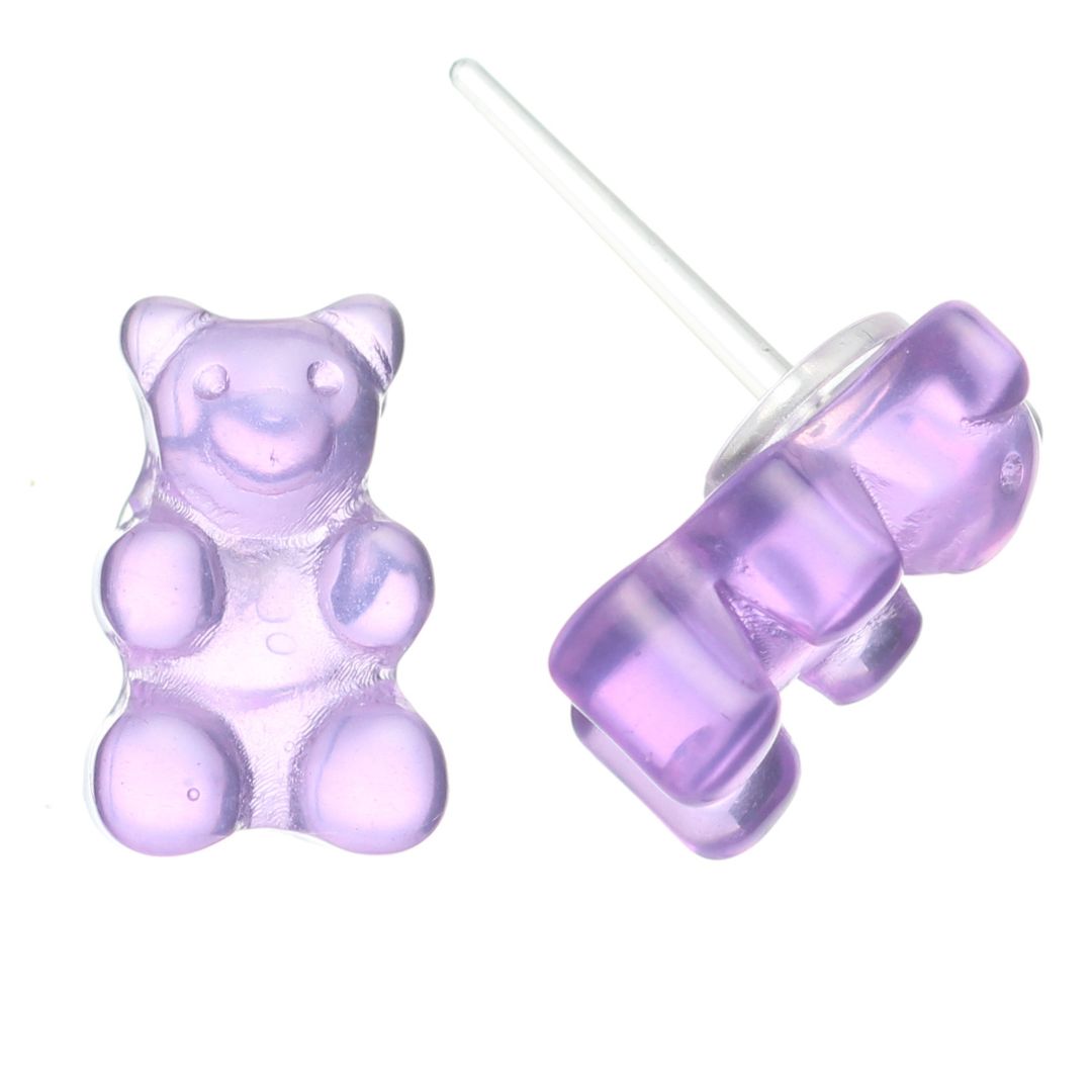 Gummy Bear Studs Hypoallergenic Earrings for Sensitive Ears with Plastic Posts