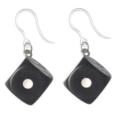 Dice Earrings (Dangles) - black