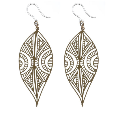 Henna Tattoo Dangles Hypoallergenic Earrings for Sensitive Ears with Plastic Posts