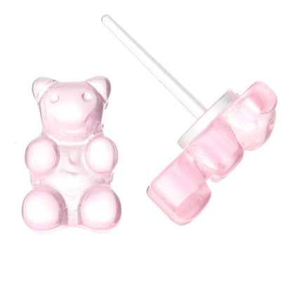 Gummy Bear Studs Hypoallergenic Earrings for Sensitive Ears with Plastic Posts