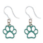 Painted Paw Print Earrings (Dangles) - turquoise