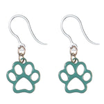 Painted Paw Print Earrings (Dangles) - turquoise