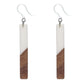 Rectangular Wooden Celluloid Dangles Hypoallergenic Earrings for Sensitive Ears Made with Plastic Posts