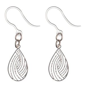 Petite Teardrop Swirl Dangles Hypoallergenic Earrings for Sensitive Ears with Plastic Posts