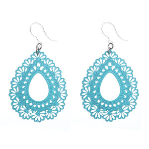 Lacey Floral Teardrop Dangles Hypoallergenic Earrings for Sensitive Ears Made with Plastic Posts