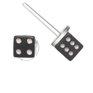 Dice Studs Hypoallergenic Earrings for Sensitive Ears Made with Plastic Posts