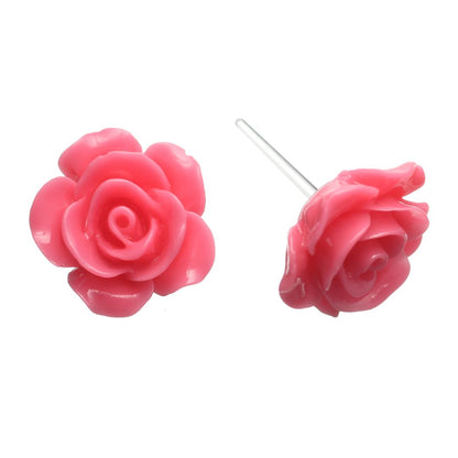 Large Shiny Rose Studs