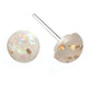 Gold Fleck Button Earrings (Studs) - white