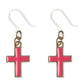 Gold Rimmed Cross Dangles Hypoallergenic Earrings for Sensitive Ears Made with Plastic Posts