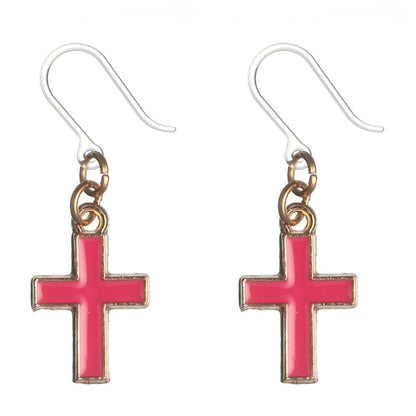 Gold Rimmed Cross Dangles