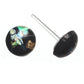 Gold Fleck Button Earrings (Studs) - black