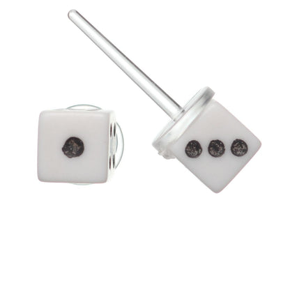 Dice Studs Hypoallergenic Earrings for Sensitive Ears Made with Plastic Posts