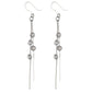 Faux Diamond String Earrings (Dangles) - silver